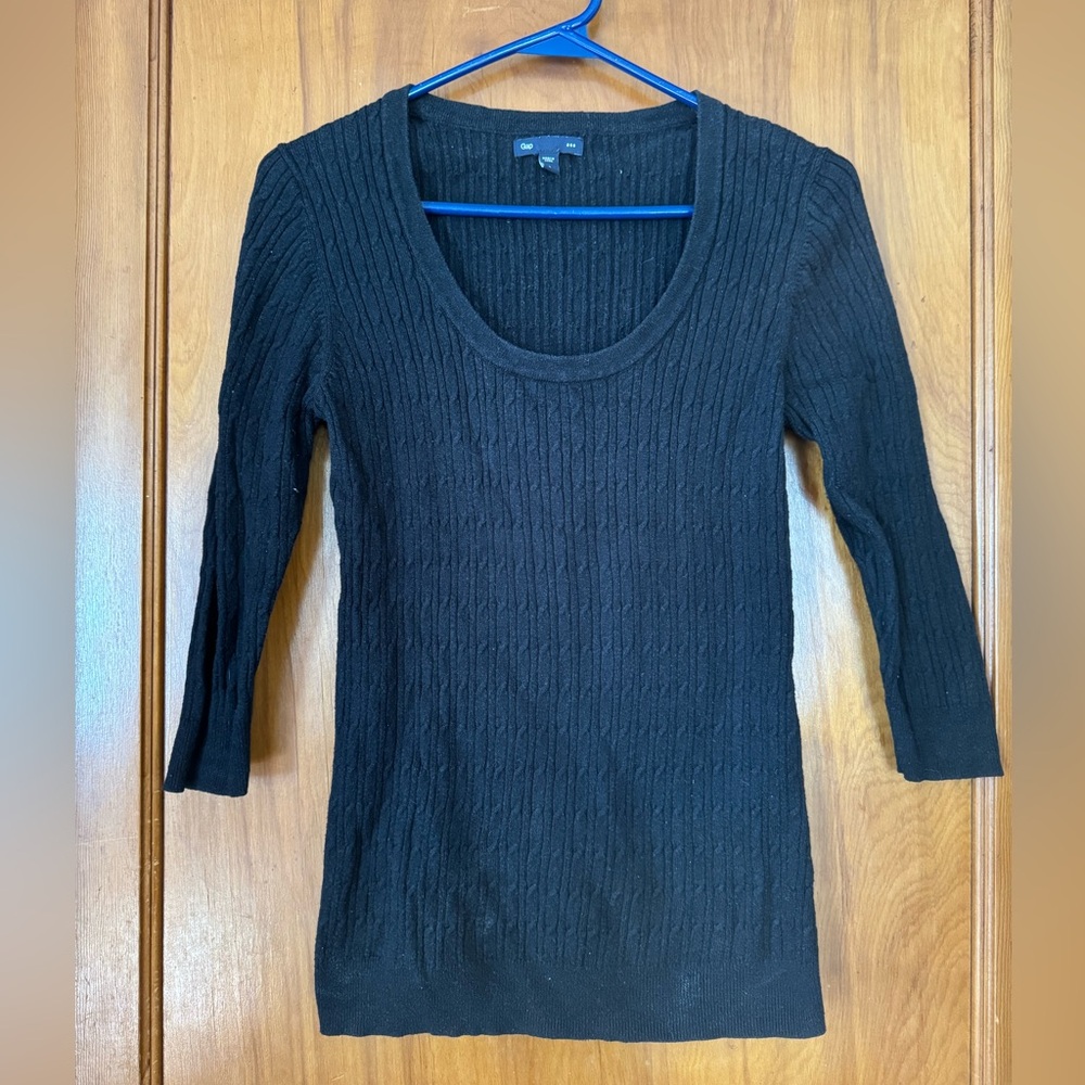 GAP Black Scoop Neck Knit Sweater